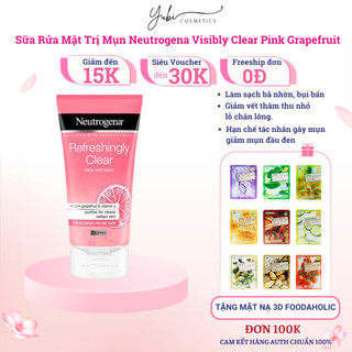 Sữa rửa mặt bưởi neutrogena visibly clear pink grapefruit pháp ngăn ngừa mụn 150ml - yubi shop