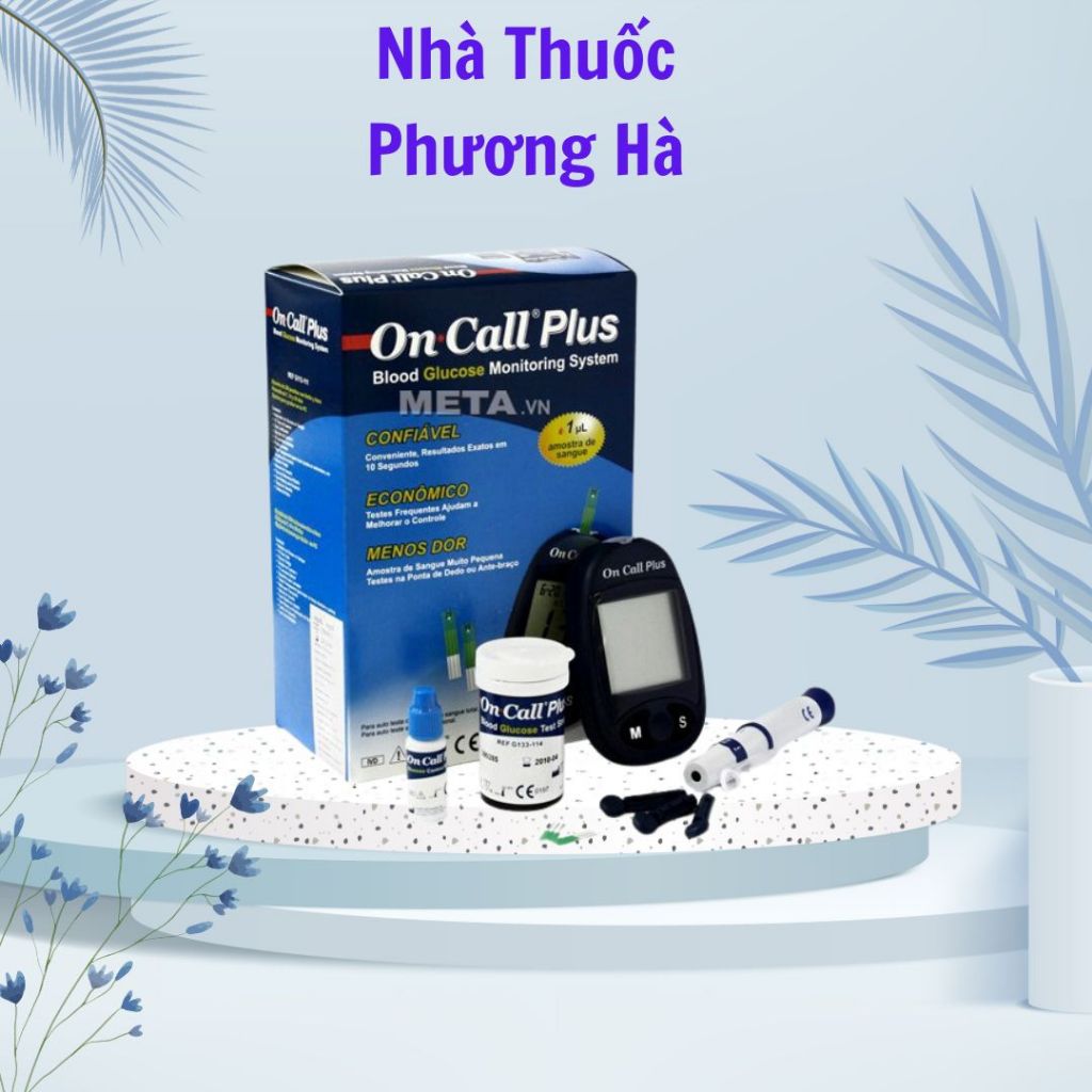 Máy đo đường huyết on call plus, que thử đường huyết, máy test tiểu đường chính xác ( Hàng chính hãng)