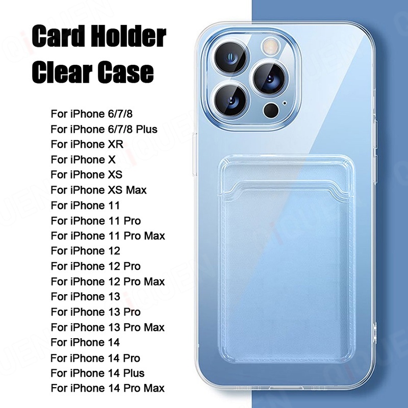 Ốp Lưng iPhone Dạng Ví Trong Suốt Chống Sốc có ngăn đựng thẻ 6/6plus/7/7plus/8/8plus/x/xs/11/12/13/14/pro/max/plus CT196