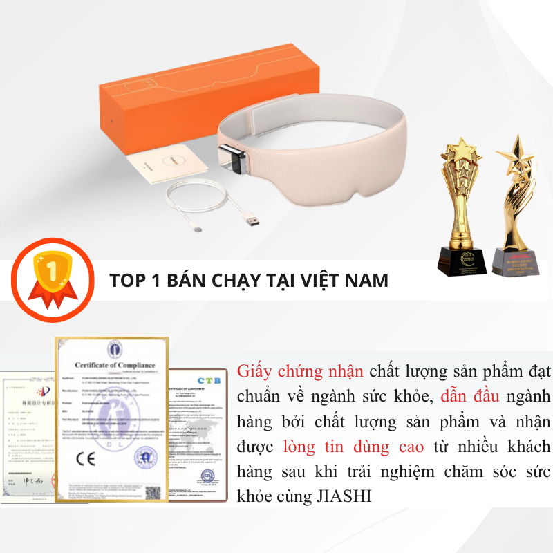 Máy massage mắt JIASHI mát xa xoa dịu chống mỏi mắt giảm quầng thâm khi tiếp xúc nhiều với máy tính điện thoại MSM01