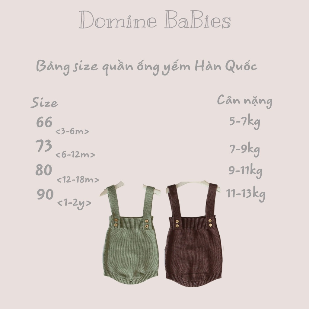 Quần yếm len Hàn Quốc thu dông sơ sinh cho bé gái bé trai từ 5 tới 15kg