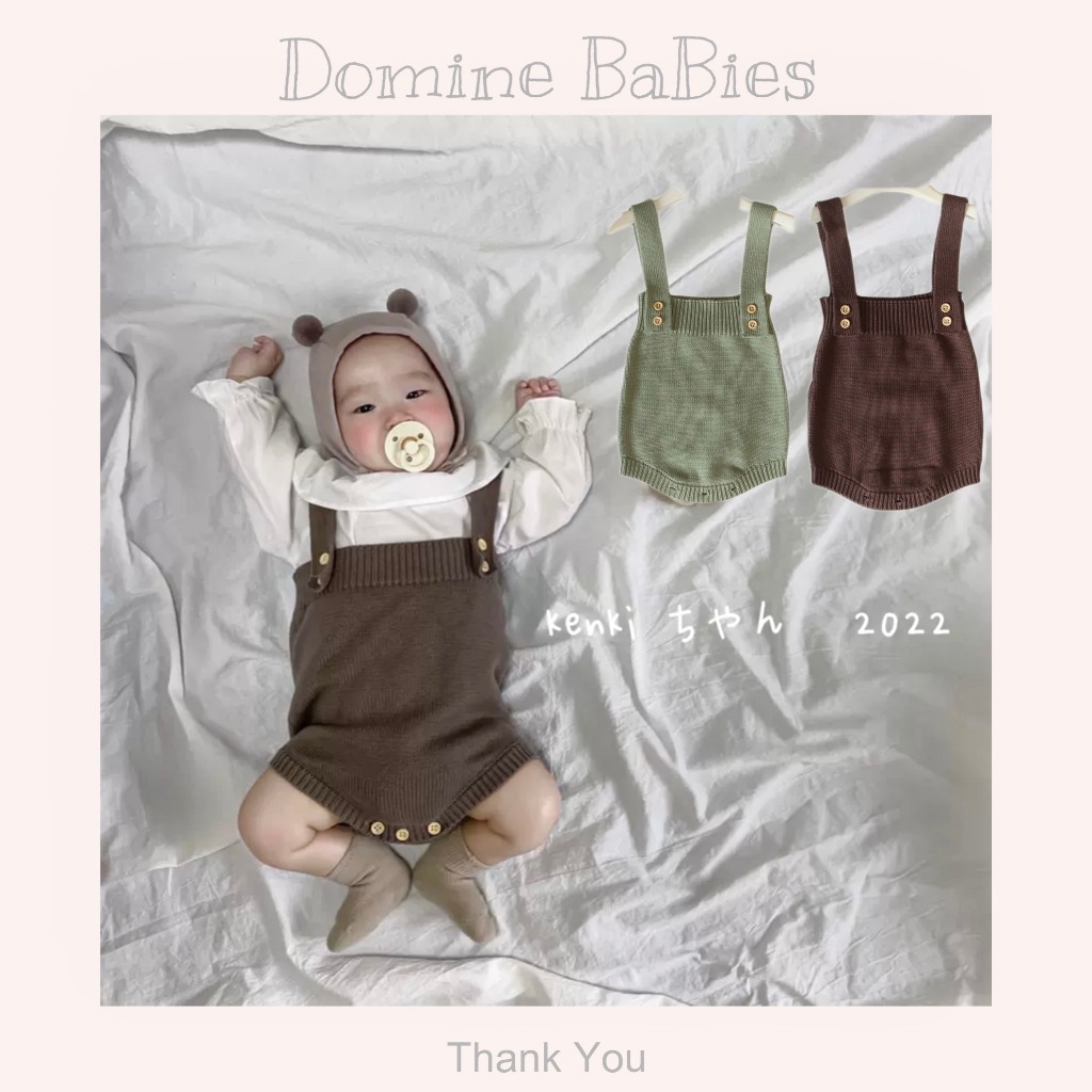 Quần yếm len Hàn Quốc thu dông sơ sinh cho bé gái bé trai từ 5 tới 15kg