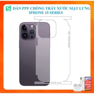 Miếng dán ppf mặt sau full viền cho ip 15 15 pro 15 plus 15 pro max - ppf trong suốt - ppf nhám chống vân tay