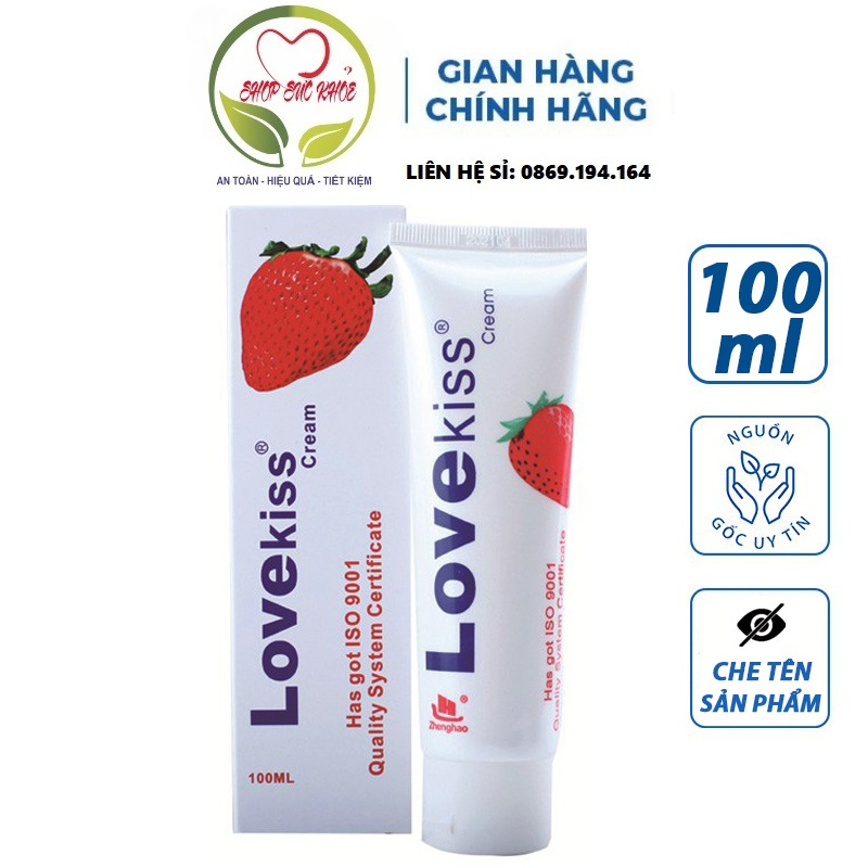 Gel bôi trơn Love Kiss 100ml hương dâu tây, CHÍNH HÃNG DATE XA giúp tăng khoái cảm kéo dài thời gian khi quan hệ