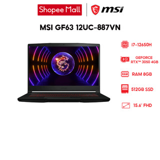  Laptop Gaming MSI GF63 12UC-887VN i7-12650H | 8GB | 512GB | RTX™ 3050 4GB | 15.6' FHD 144Hz