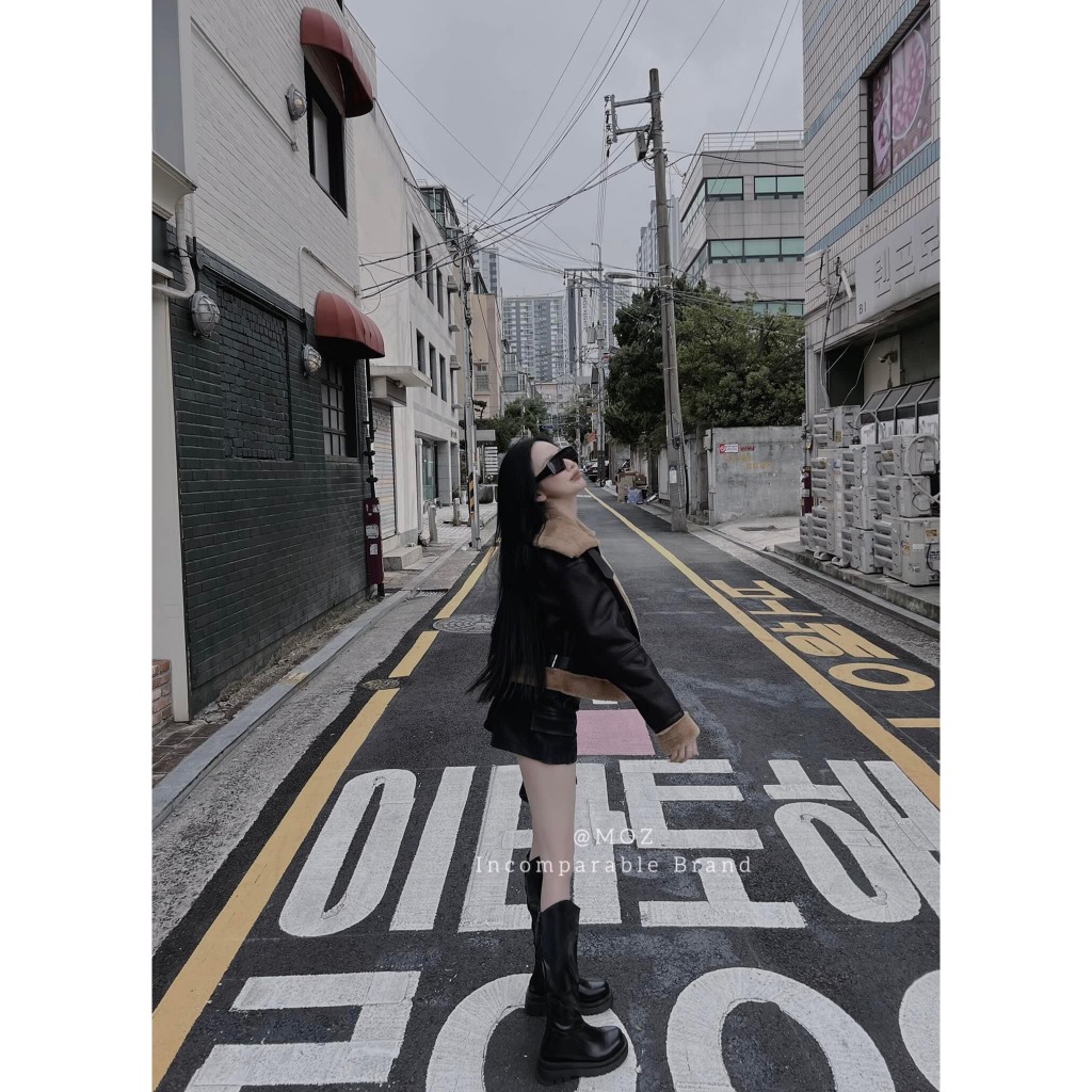 Áo da lót lông zara