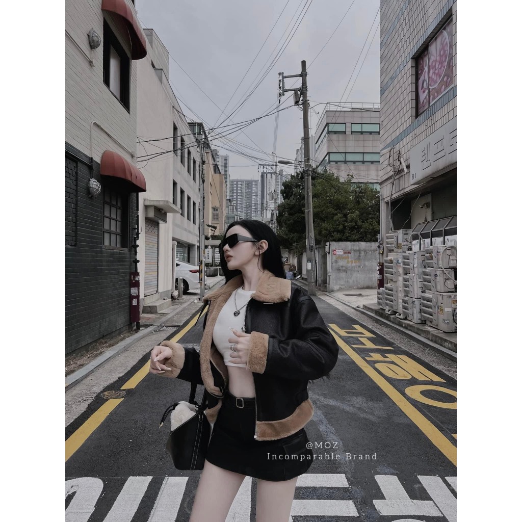 Áo da lót lông zara