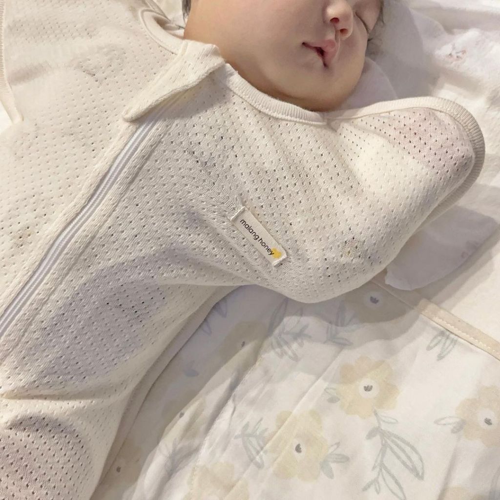 Nhộng chũn Malang Honey vải mesh thoáng khí co giãn giúp bé ngủ ngon, túi ngủ cho bé hàng chính hãng