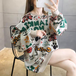 áo hoodie nữ không mũ form rộng có in chữ