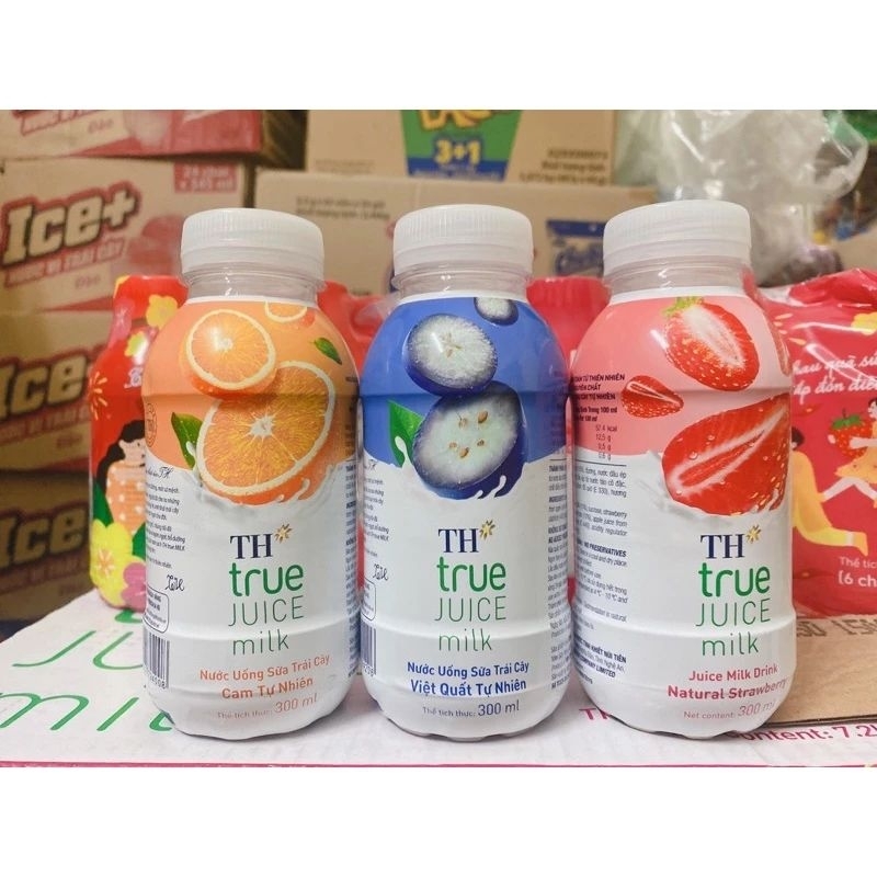 Sữa Uống Trái Cây TH vị dâu,cam,việt quất