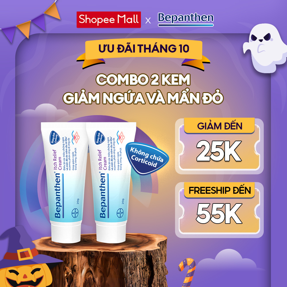 Combo 2 Kem Giảm Ngứa BEPANTHEN Itch Relief Cream 20G x2 Giảm Ngứa Nhanh Trong 30 Phút