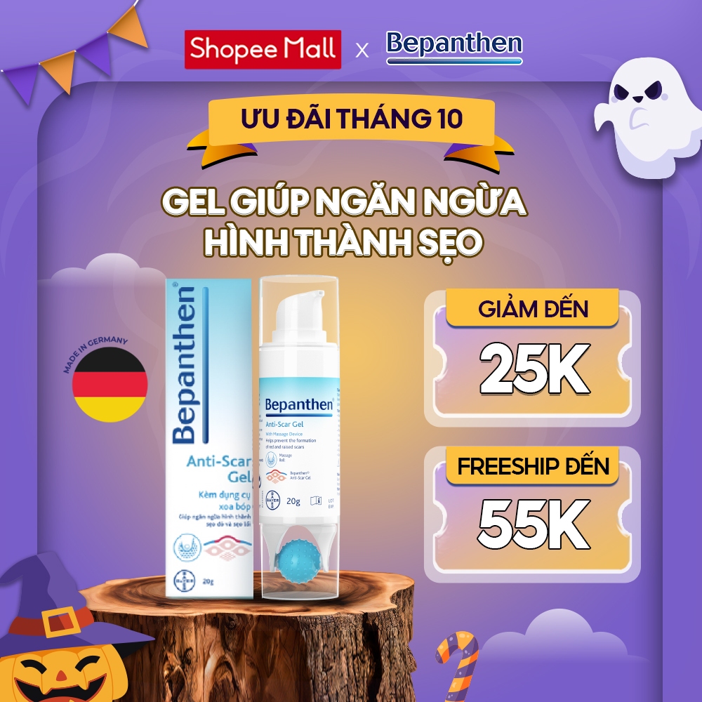 Gel giúp ngăn ngừa hình thành sẹo đỏ và sẹo lồi Bepanthen Anti-scar Gel 20g