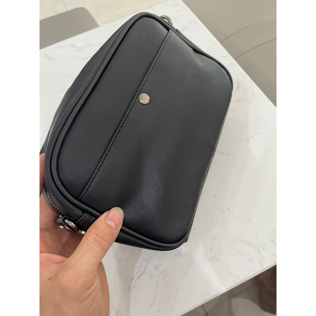 Túi đeo chéo da Mới kiểu Trơn thể thao Mr7 Đen lịch lãm from châu âu G55