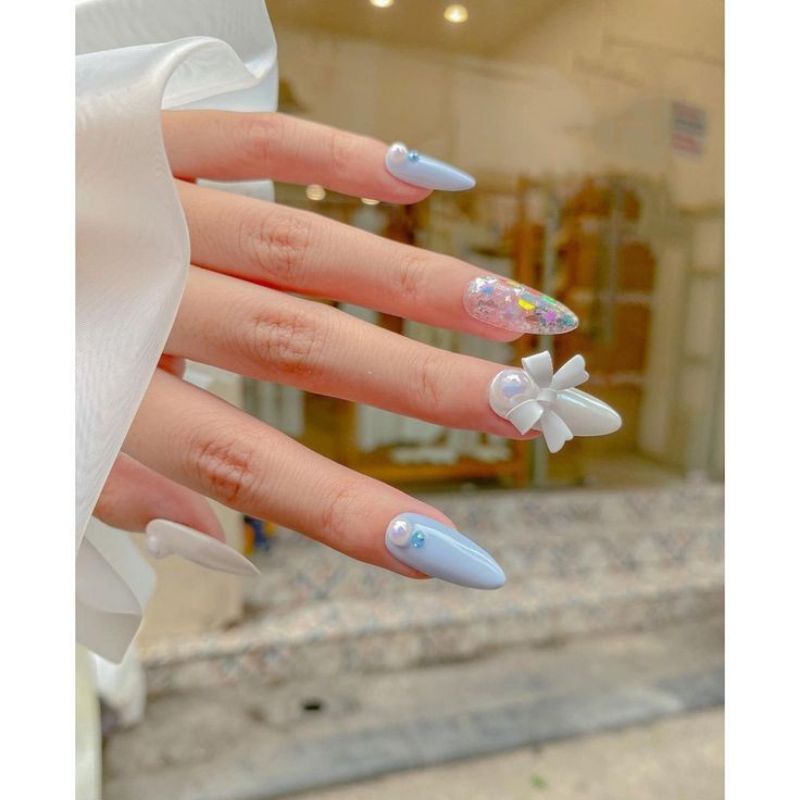 Sơn thạch xanh ngọc bích nail,sơn gel xanh ngọc sơn móng tay mã D21