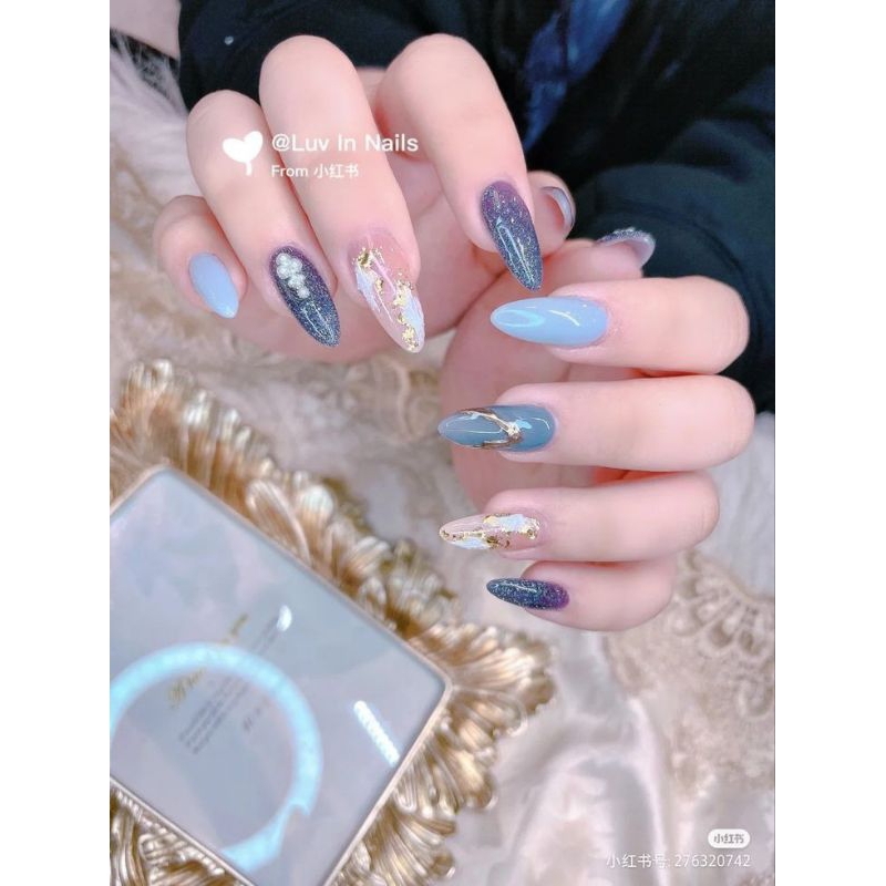 Sơn thạch xanh ngọc bích nail,sơn gel xanh ngọc sơn móng tay mã D21