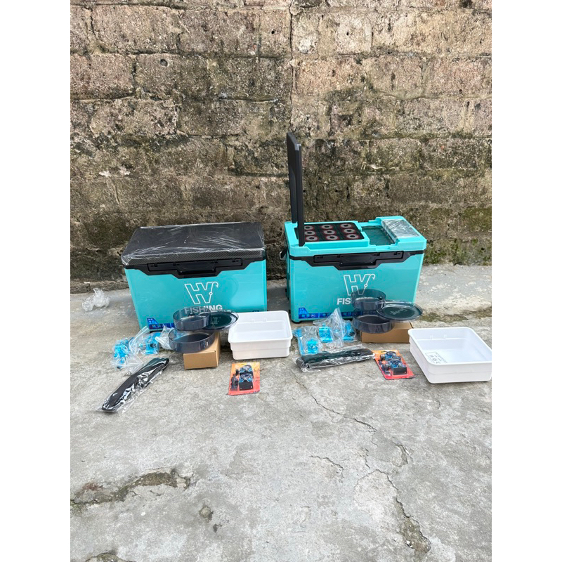 Thùng câu đài HV dung lượng 29 lít có tựa lưng và không tựa y như hình