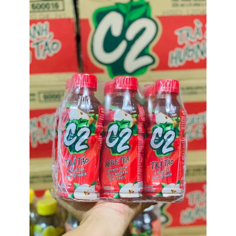 Thùng 24 chai C2 vị Đào - Táo - Chanh 235 ml