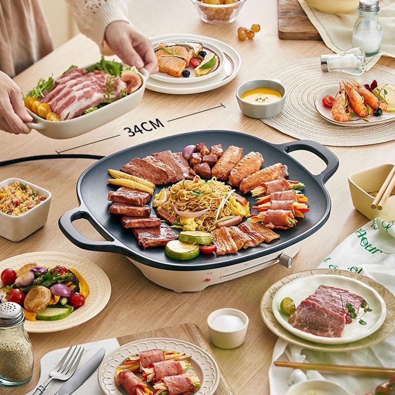 Chảo Nướng Điện Đa Năng Bear DKL-E12V1 Công Suất 1200W, Bảo Hành 18 Tháng