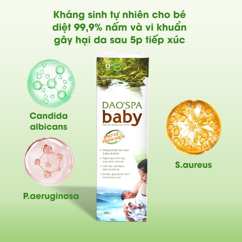 Nước tắm bé thảo dược người Dao Đỏ DK Pharma Dao'Spa Baby 300ml