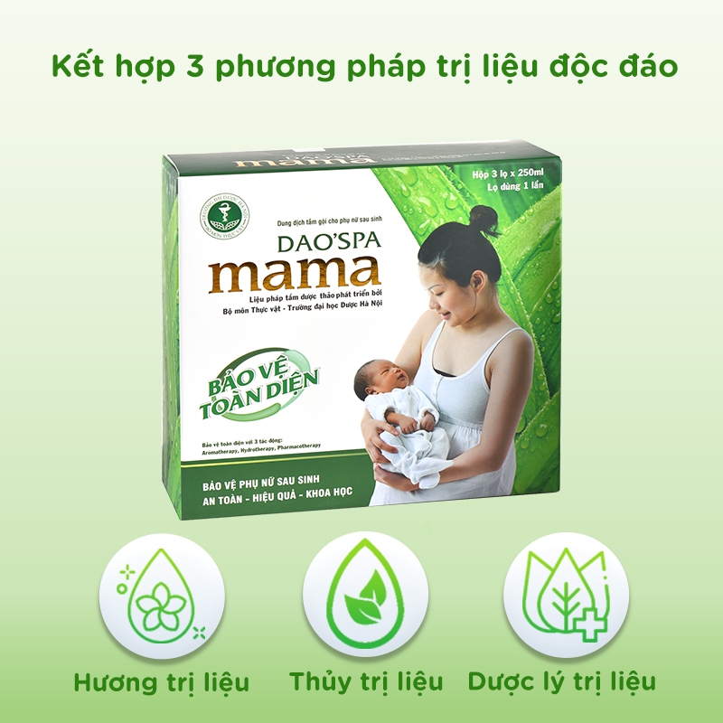 Dung dịch xông tắm cho mẹ sau khi sinh DK Pharma Dao'Spa Mama 3 chai 250 ml