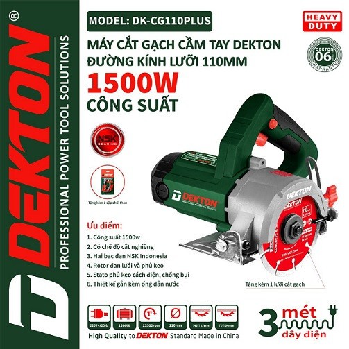 Máy cắt gạch DEKTON DK-CG110PLUS ( đã có lưỡi cắt 110mm)