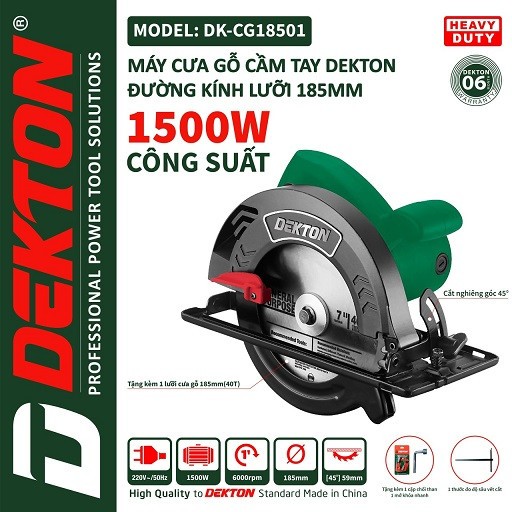 MÁY CƯA GỖ DEKTON DK-CG185 ( đã có lưỡi cắt)
