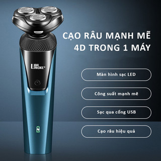 Máy cạo râu đa năng 3 lưỡi kép Lingke 3 trong 1 cạo sát sạch êm, cắt tỉa chống nước - Bảo Hành 1Năm
