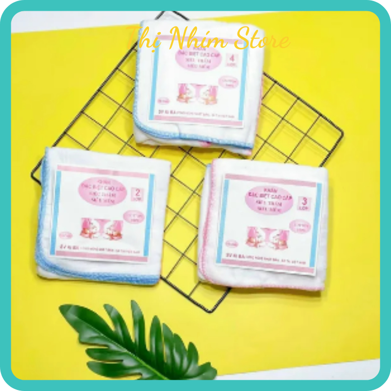 10 Khăn Xô khăn sữa KI Ba Việt Nam loại 2-3-4 lớp , THỊ NHÍM STORE, Khăn Sữa Cho Bé KT 28 x 28 cm