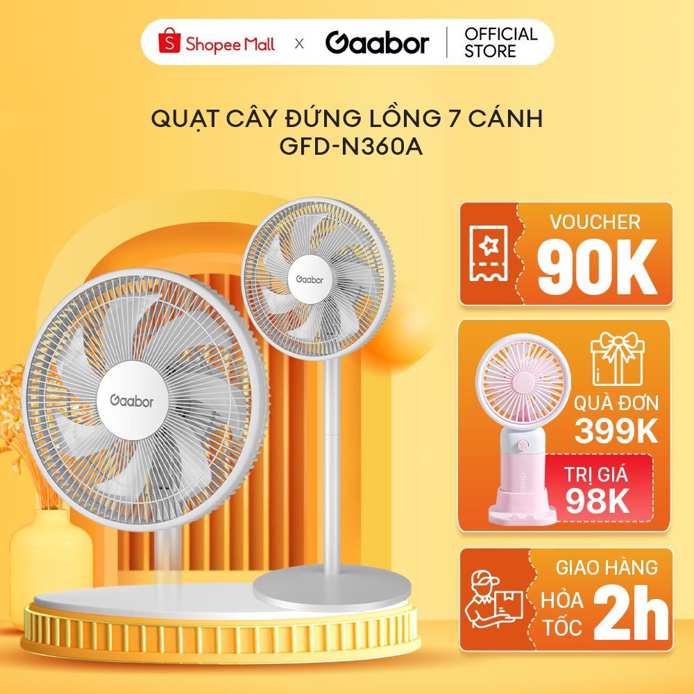 Quạt cây đứng Gaabor GFD-N360A lồng 7 cánh 3 nấc điều chỉnh tốc độ - hàng chính hãng