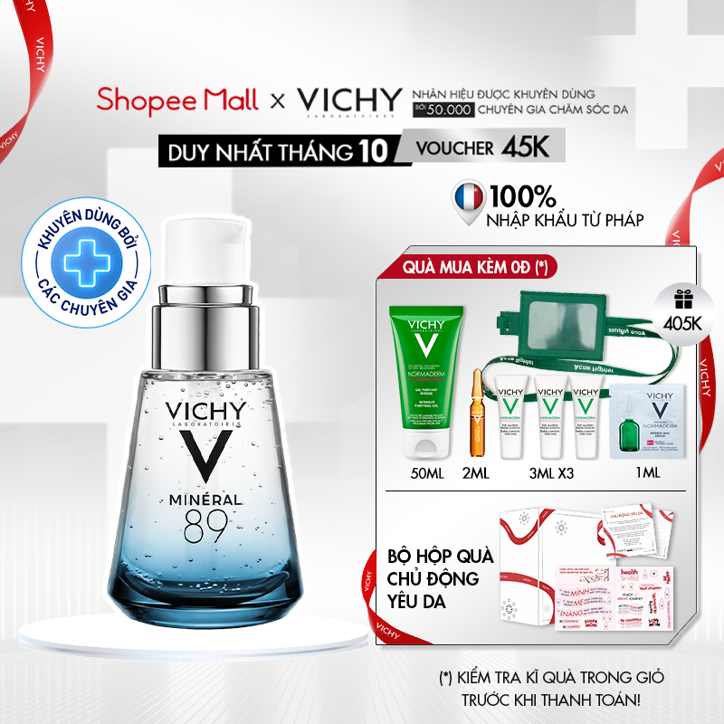 Dưỡng chất giàu khoáng chất giúp da sáng mịn và căng mượt Vichy Mineral 89 30ml