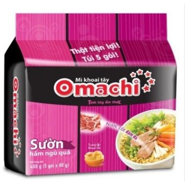 COMBO 5 GÓI MÌ TÔM OMACHI SƯỜN HẦM NGŨ QUẢ