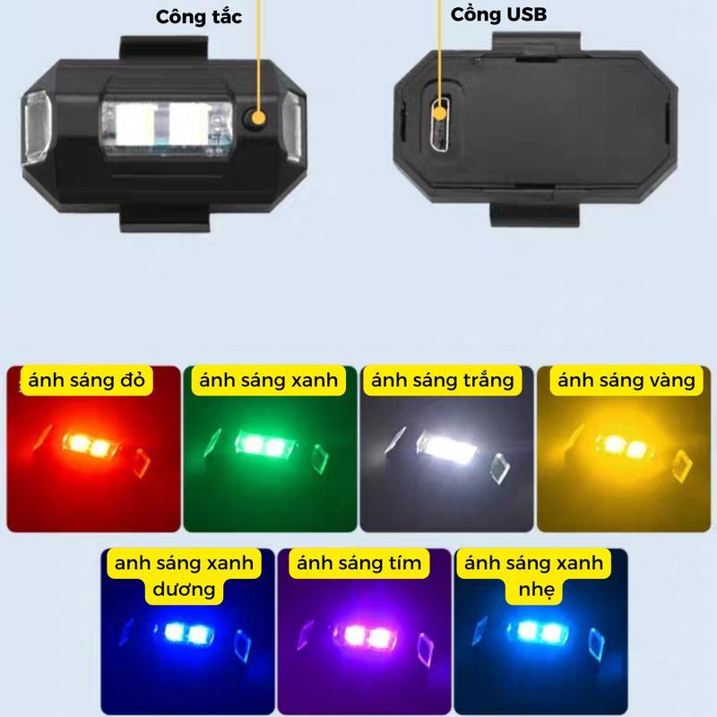 Đèn Led Di Động 7 Màu Sắc 34 Chế Độ Nháy Cáp Sạc Usb phiên bản nâng cấp mới MSP02