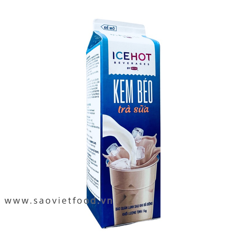 Kem Trà Sữa ICEHOT pha trà sữa hộp 1kg (Thay thế bột sữa)