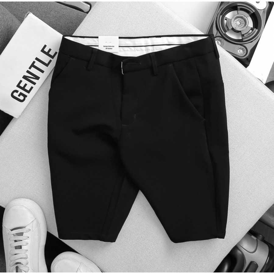 Quần short nam quần sọt đùi ngắn tây âu nam chất vải co giãn mềm mịn 3 màu đen xám kem Padas