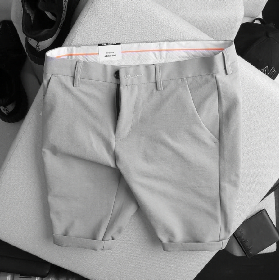 Quần short nam quần sọt đùi ngắn tây âu nam chất vải co giãn mềm mịn 3 màu đen xám kem Padas