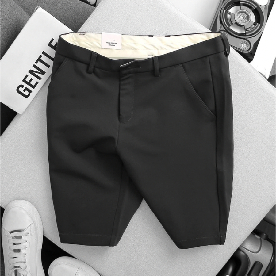 Quần short nam quần sọt đùi ngắn tây âu nam chất vải co giãn mềm mịn 3 màu đen xám kem Padas