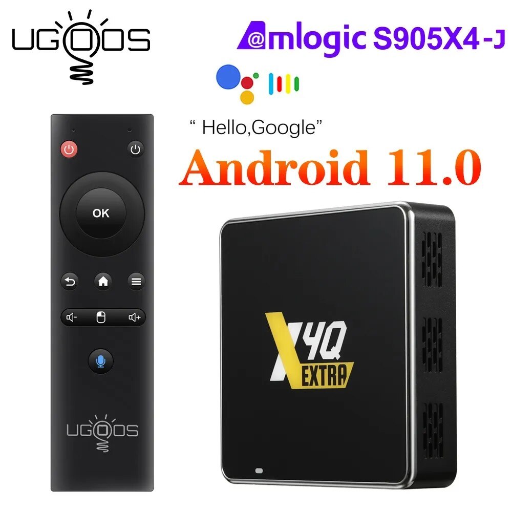Smart TV Box Ugoos X4Q Extra CPU S905X4 RAM DDR4 4GB, ROM 128G Winevine L1 LAN 1000M