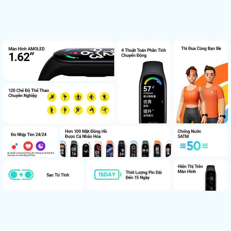 Vòng đeo tay thông mình Huawei band 8 / Mi band 7