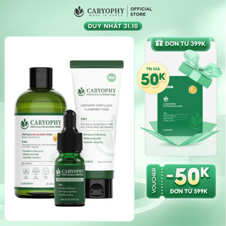 Combo 3 bước giảm mụn mờ thâm Caryophy (Sữa rửa mặt - Toner - Serum)