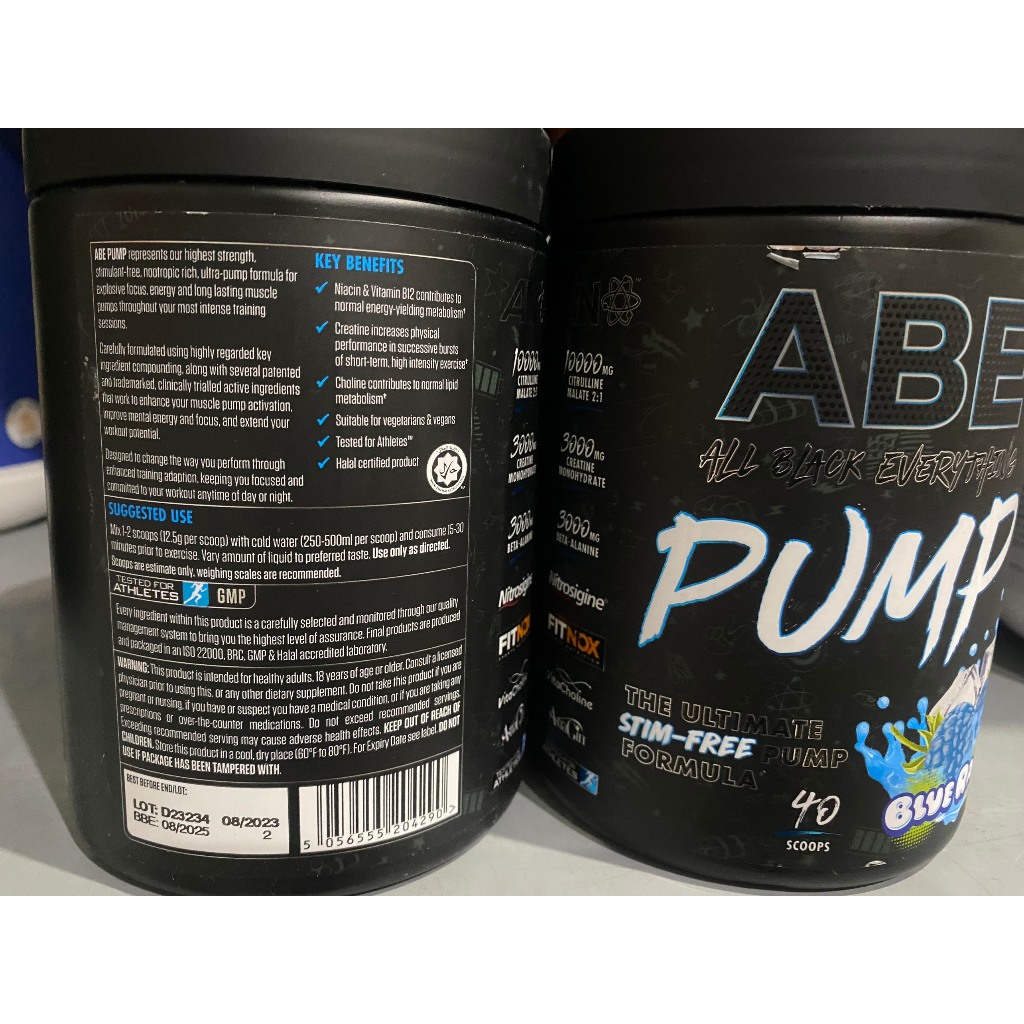 Bột tăng sức mạnh pre workout ABE PUMP 40 lần, tập trung tỉnh táo tăng cường sức mạnh KHÔNG CAFFEIN từ APPLIED NUTRITION