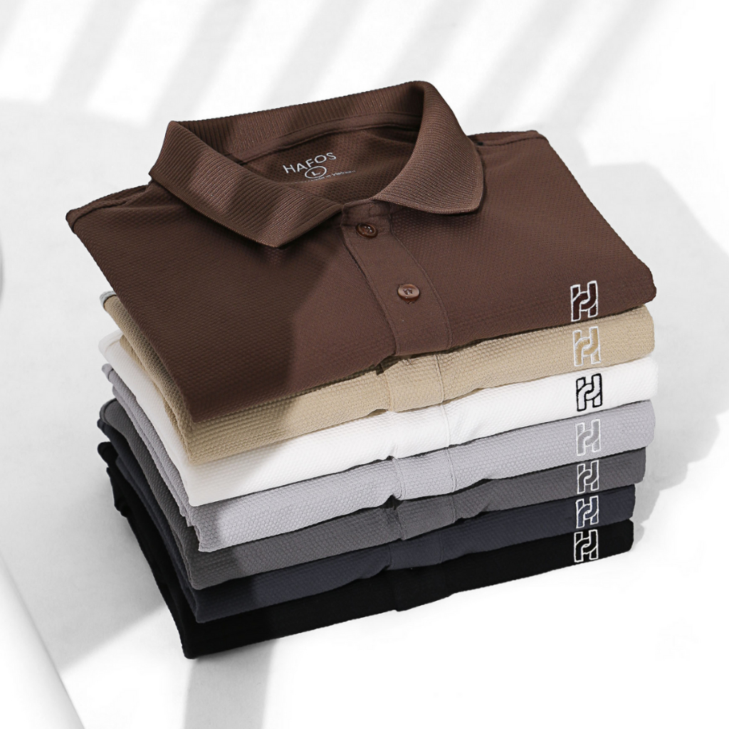 Áo Polo Nam Hafos DAILY Waffle vải Cá Sấu Cotton cao cấp chuẩn form