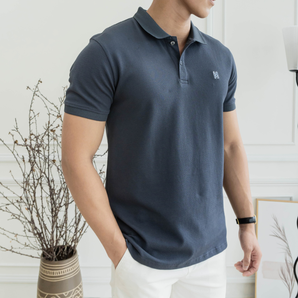 Áo Polo Nam Hafos DAILY Waffle vải Cá Sấu Cotton cao cấp chuẩn form