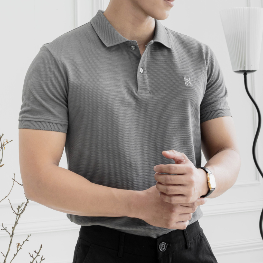Áo Polo Nam Hafos DAILY Waffle vải Cá Sấu Cotton cao cấp chuẩn form