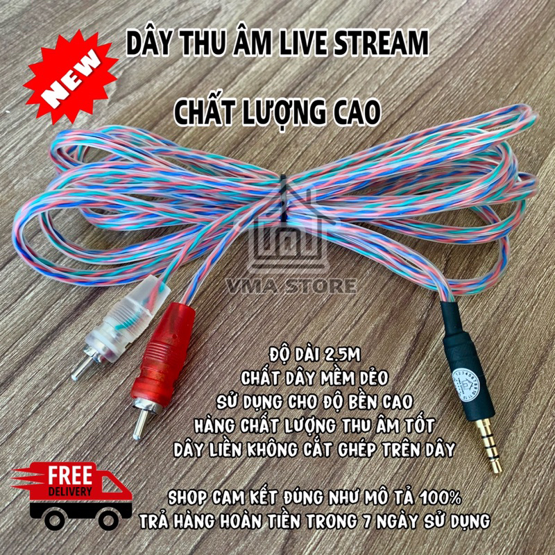 Dây live stream đa năng, dây live stream Mixer - Vang Số - Ampli, dài 2.5m , hàng chuẩn chất lượng | VMA STORE