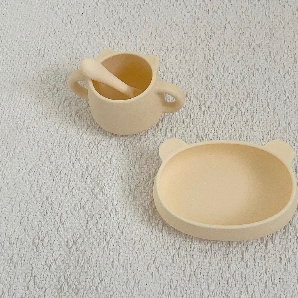 Cốc uống nước cho bé Bluemama silicone Hàn Quốc, nhập khẩu chính hãng có tem phụ