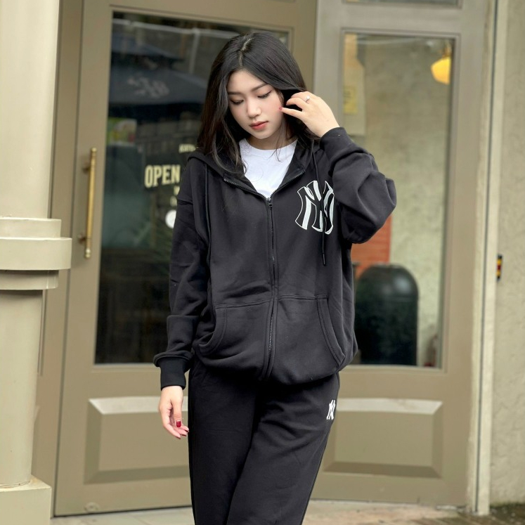 Áo khoác hoodie unisex, áo khoác nỉ nam nữ MLB nhiều màu hàng xuất dư cao cấp phong cách Hàn Quốc