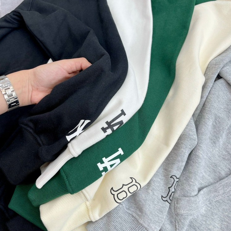 Áo khoác hoodie unisex, áo khoác nỉ nam nữ MLB nhiều màu hàng xuất dư cao cấp phong cách Hàn Quốc
