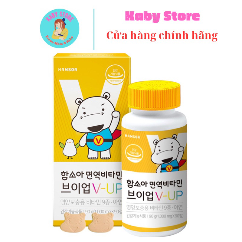 Kẹo gấu bổ sung vitamin tổng hợp HAMSOA V-UP vị cam dành cho trẻ trên 3 tuổi hộp 90 viên