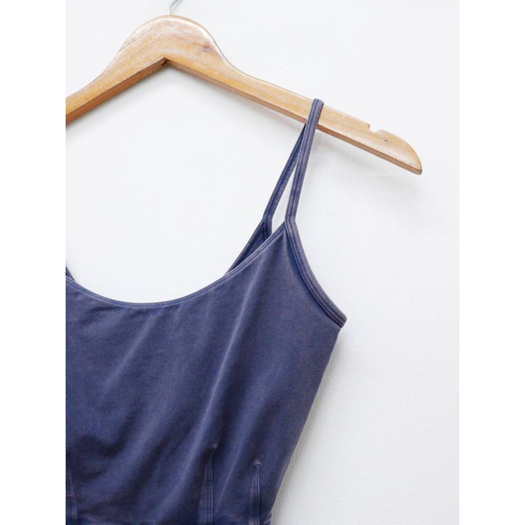 C3534 - Romper 2 dây thun khoét sau wash