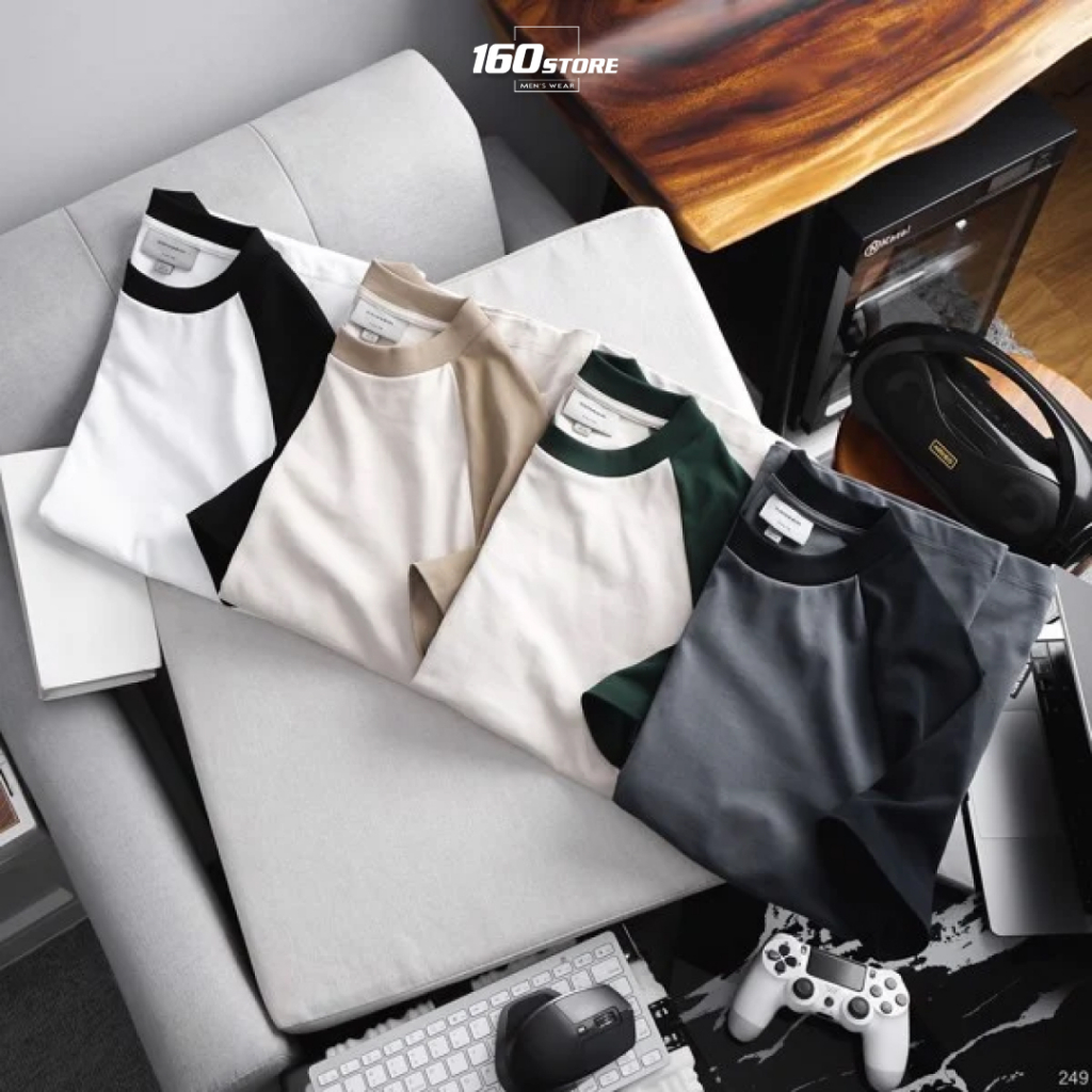 Áo thun nam Premium Cotton ICDN Raglan chất Cotton mềm mại thấm hút tốt - ATID0249